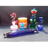 A MURANO CLOWN, AND OTHER ART GLASS