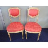 A PAIR OF GILTWOOD SALON CHAIRS