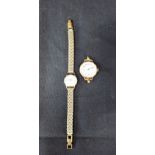 A MODERN 9 CT GOLD LADIES WATCH