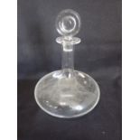 A BACCARAT SHIP'S DECANTER, PLAIN WITH BULL'S EYE STOPPER