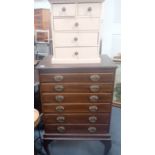 A SMALL EDWARDIAN SIX-DRAWER CHEST