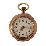 A LADIES' VICTORIAN GOLD FOB WATCH