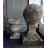 A SMALL MARBLE URN