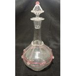 A LOBMEYR STYLE CLEAR GLASS DECANTER AND STOPPER