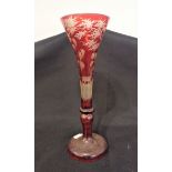 A BOHEMIAN RED FLASHED GLASS VASE