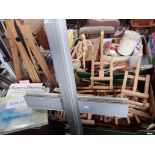 VARIOUS PORTABLE EASELS, A LARGER EASEL