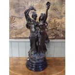 AFTER MOREAU: AN IMPRESSIVE BELLE EPOQUE STYLE BRONZE GROUP