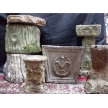 A RECONSTITUTED STONE BIRD BATH