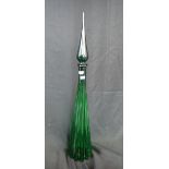 A LARGE 1960'S GREEN GLASS DECANTER