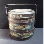 A THREE-LAYER CHINESE LACQUER CARRYING BOX