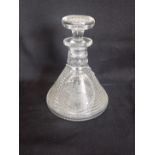 A GEORGE III STYLE CUT-GLASS SHIP'S DECANTER