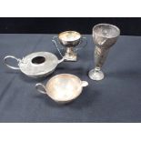 A SILVER TEAPOT AND JUG