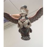 A CARVED WOOD THAI WINGED ANGEL