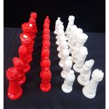 A LARGE SIZE CERAMIC CHESS SET