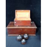 A SET OF LIGNUM VITAE BOWLS