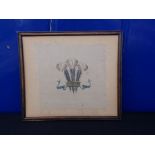 THE PRINCE OF WALES, LATER KING EDWARD VIII: A FRAMED TABLE MAT