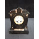 A VICTORIAN SLATE MANTEL CLOCK, WITH JAPY FRERES & Cie MOVEMENT