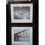 A PAIR OF FRAMED PHOTOGRAPHIC PRINTS OF AVIATION INTEREST