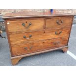 A GEORGE III CHEST OF DRAWERS, POSSIBLY GONCALO ALVES WOOD