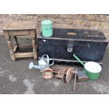 A WOODEN TOOL CHEST; 'TRAINING SCHOOL, EASTLEIGH'