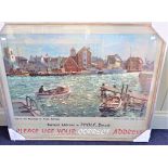 A 1960S GPO POSTER 'THIS IS THE POSTMAN IN POOLE HARBOUR'