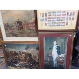 TWO COLOUR PRINTS OF THE BATTLE OF WATERLOO