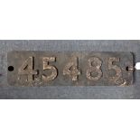 RAILWAY LOCOMOTIVE SMOKEBOX NUMBER PLATE 45485