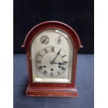 A GEORGE III STYLE MAHOGANY BRACKET CLOCK