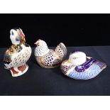 ROYAL CROWN DERBY: THREE IMARI PAPERWEIGHTS