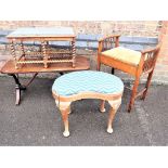 A VICTORIAN ROSEWOOD STOOL WITH BARLEY-TWIST LEGS