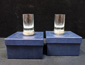 TWO SILVER MOUNTED VODKA GLASSES