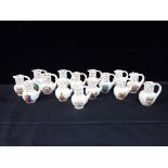 A COLLECTION OF CRESTED WARE MINIATURE PUZZLE JUGS