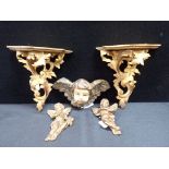 A PAIR OF FLORENTINE GILTWOOD BRACKETS