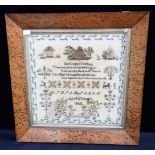 AN EARLY VICTORIAN NEEDLEWORK SAMPLER, DATED 1840
