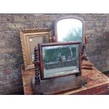 TWO 19TH CENTURY DRESSING TABLE MIRRORS AND A WALL MIRROR