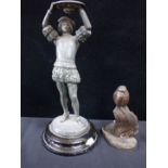 A VICTORIAN FIGURAL OIL LAMP BASE