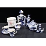 RUSSIAN PART BLUE AND WHITE TEA SERVICE