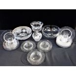 A QUANTITY OF 19TH CENTURY GLASS ICE PLATES