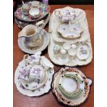 A HAMMERSLEY VICTORIAN VIOLETS TEASET FOR TWO