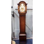 AN OAK-CASED 'GRANDMOTHER' CLOCK