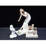 A ROSENTHAL LADY PIPING A FROG