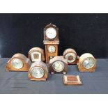 A COLLECTION OF SMALLER WOODEN CASED CLOCKS