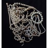 A QUANTITY OF FAUX PEARLS