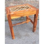 A HARDWOOD RECTANGULAR STOOL