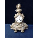 A FRENCH SPELTER MANTEL CLOCK, MARTI & Cie