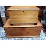 A SMALL VICTORIAN PINE CHEST