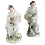 A PAIR OF VICTORIAN STAFFORDSHIRE POTTERY FIGURES, 'THE LOVERS'