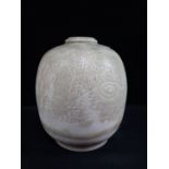 AN ART POTTERY VASE WITH SGRAFFITO DECORATION