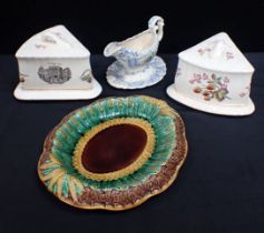 TWO ISLE OF WIGHT SOUVENIR CHEESE DISHES