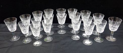 WATERFORD: 'LISMORE' WHITE WINE GLASSES